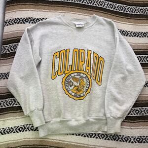 Vintage 80's CU Buffs Colorado Buffaloes Gray Crewneck Pullover Sweatshirt Sz L